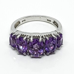 Amethyst, White Topaz Ring