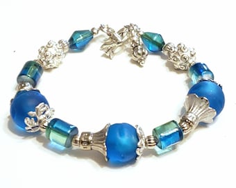 Blue Lampwork Beads