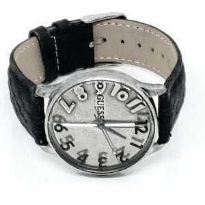 Mens Black and Gray Guess Wrist Watchh