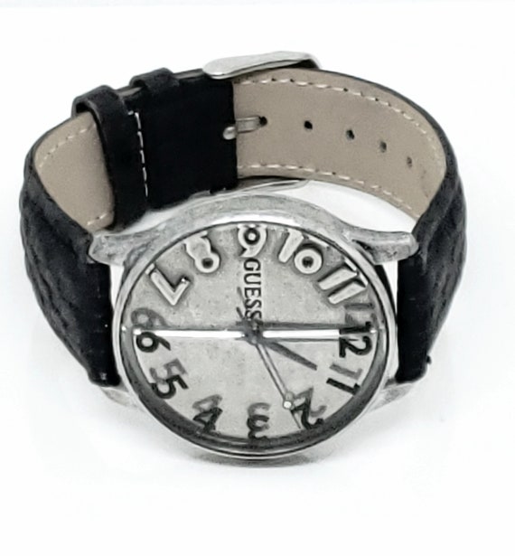Mens Black and Gray Guess Wrist Watchh