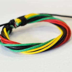 On Sale - Bob Marley hemp cord leather braided Black leather bracelet