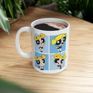 Powerpuff Girls 11oz 15oz Coffee Mug, Tea Coffee Cup Mugs, Powerpuff Girls Mug Blossom Bubbles Buttercup, Cute Cartoon Mug Gift for Girls