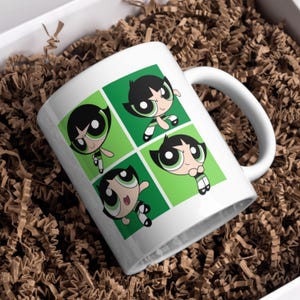 Powerpuff Girls 11oz 15oz Coffee Mug, Tea Coffee Cup Mugs, Powerpuff Girls Mug Blossom Bubbles Buttercup, Cute Cartoon Mug Gift for Girls