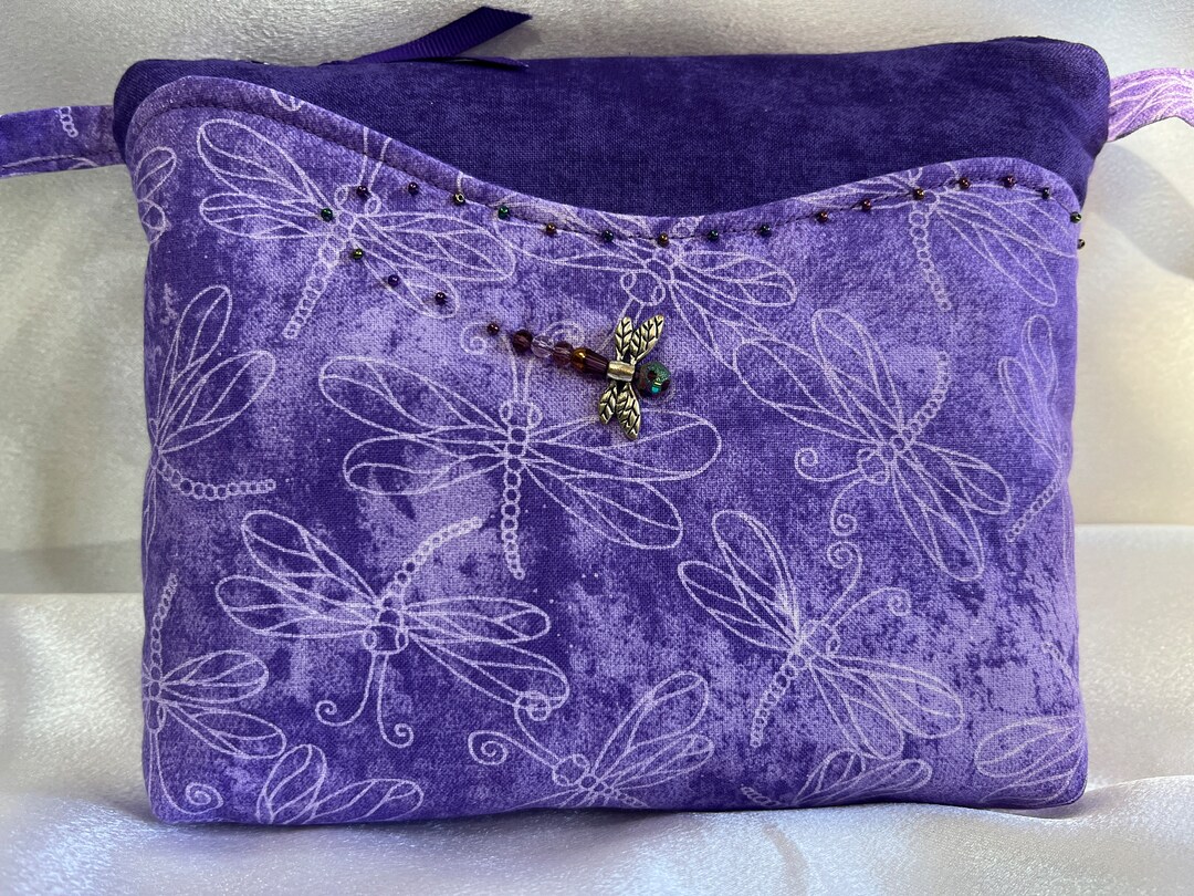 Dragonfly Purple Purse Leather Tote Bag main image 1