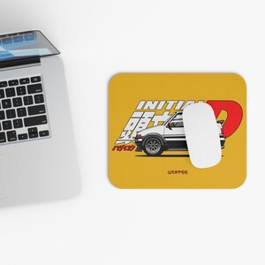 Black and white Trueno mouse pad with street racing vibes