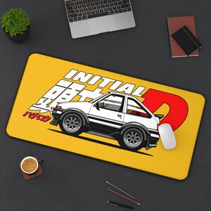 Initial D-inspired desk mat featuring iconic Trueno hatchback
