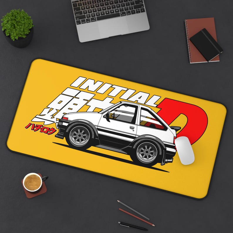 Initial D-inspired desk mat featuring iconic Trueno hatchback