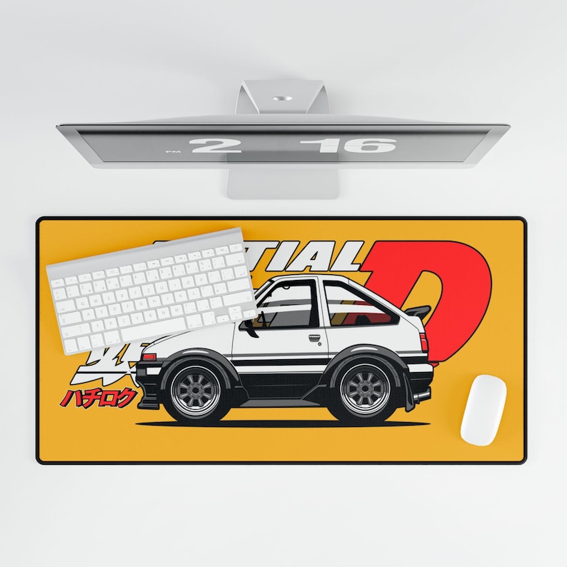 AE86 drift car mouse pad with vintage JDM anime styling