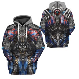 Sudadera con capucha 3D de armadura robótica mecánica, camiseta, traje cibernético, cosplay, regalo para hombres y mujeres