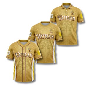Shirtset Vaticaan, T-shirt baseball jersey poloshirt, Country Pride-cadeau, reisfankleding