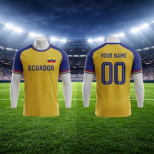 Personalized Ecuador Soccer Jersey | Custom Name & Number Football Shirt | Yellow or Black Ecuador Fan Top | Unisex Game Day Gift