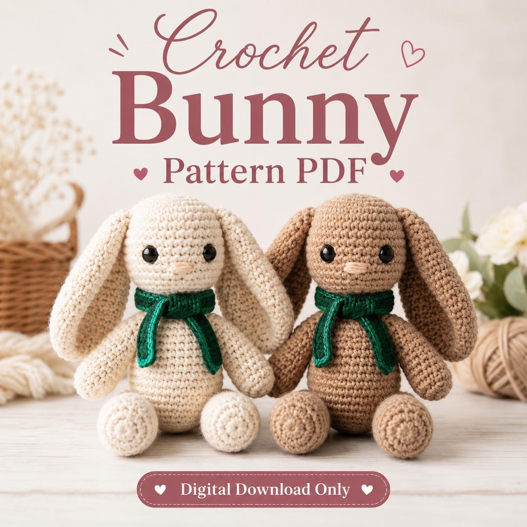 How To Crochet A Rabbit Crochet Pattern Bunny PDF, Amigurumi Bunny Pattern Toys, Rabbit Crochet ...