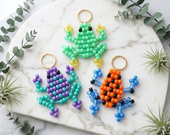 Pony Bead Frog Keychain Pattern PDF, Animal Bead Keychain Tutorial,Summer Craft DIY, Instant Download