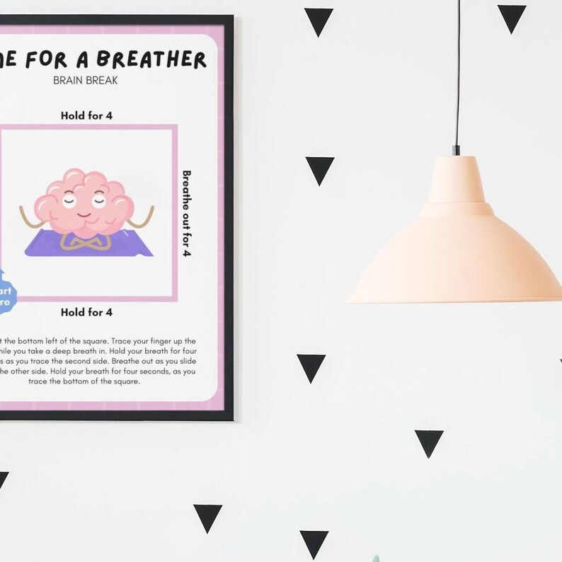 Box Breathing Poster for Kids & Adults | ADHD Brain Break | Calm Down ...