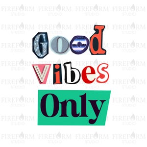 Good Vibes Only PNG | Trendy Urban Graphic | Apparel, Mug, Journal & Sticker Design | Digital Download