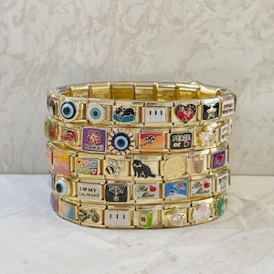 Custom Italian Charm Bracelet, Personalized Italian Bracelet Italian Charms, Gold Italy Charm, Italian Bracelet, Charm for Bracelet, For Mom