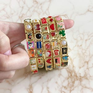 Italy Charms, Custom Gold Italy Charms, Custom Italian Charm Bracelet, Gold Italian Bracelet, Gold Italian Charm Bracelet, Gift for Her