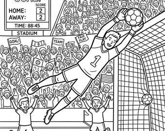Football Championship Coloring Pages for Kids | 15 Printable Soccer Coloring Sheets | Sports Activity Book | Instant Download PDF
