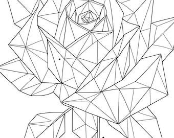 Dibujos geométricos para colorear rosas: páginas creativas para aliviar el estrés y aprender.