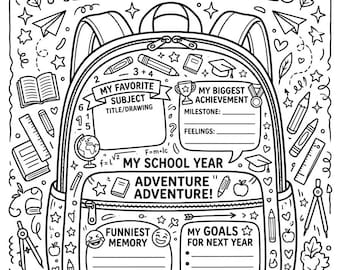 School Year Memory Book | Kids Reflection Worksheets (Printable)