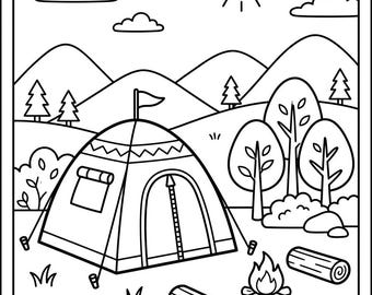Outdoor Life Coloring Pages for Kids | Camping Adventure Coloring Book | Nature Exploration Printable Activity Pages
