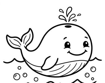 Dibujos para colorear de animales marinos: actividades divertidas para niños pequeños en clase.
