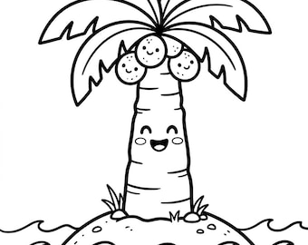 Dibujos para colorear veraniegos, diseños para niños pequeños, hojas imprimibles para niños (descarga digital)