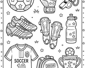 Soccer Activity Bundle for Kids | Football Coloring Pages & Printable Worksheets | World Sports Activity Book | Instant Download PDF