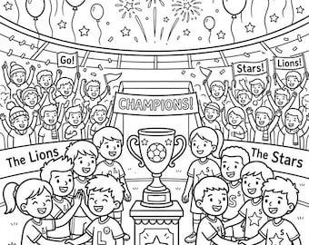 World Cup Soccer Coloring Pages for Kids | Printable Football Activity Book | Sports Coloring Sheets | Instant Download PDF