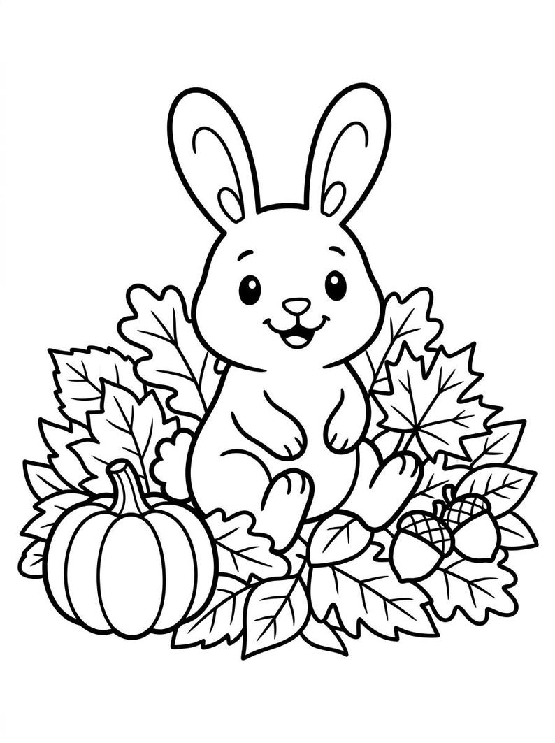 Fall Animal Color Pages Fall Animals Coloring Book for Kids, Preschool Printables (Digital ...