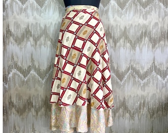 Convertible Beach Wrap Dress | Boho Maxi Skirt | Reversible Silk | Festival Wear