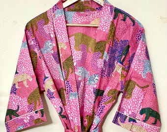 Kimono in cotone - Accappatoio leggero per il tempo libero con tasche