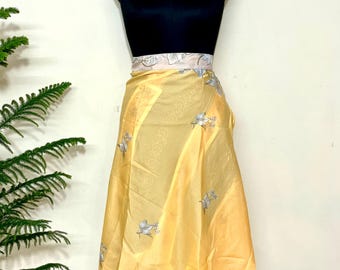 Boho Reversible Wrap Skirt | Vintage Floral Maxi | One Size Beach Dress | Handmade