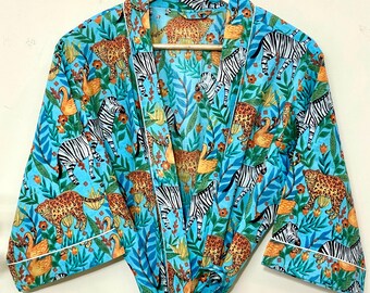 Kimono in cotone: abbigliamento da casa leggero con tasche, stile autunnale da donna, regalo di Natale