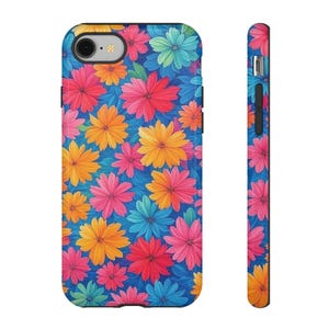 Floral Phone Case - Tough Cases - Vibrant Flower Pattern - Gift for Her, Spring Decor, Unique Phone Accessories, Floral Lover