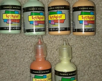 6 Scribbles Fabric Writers, Dimensional Fabric Paints, Bottles, New Unopened Fabric Paints