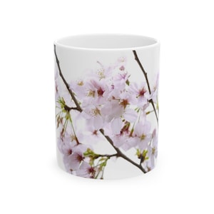 Cherry Blossom Ceramic Mug | Elegant Japanese Sakura Coffee Cup, Minimal Floral Gift for Her, Spring Tea Lover Mug, Pink Bloom Drinkware