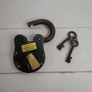 Alcatraz San Francisco Death Row Iron Padlock Antique Lock For Steampunk Perfect for DIY Project & Home Decor, Vintage Security, Unique Gift