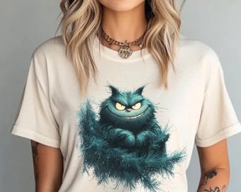 Comfort Colors® Black Cat Christmas Shirt, Christmas Lights Holiday T-Shirt