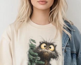 Comfort Colors® Black Cat Christmas Shirt, Christmas Lights Holiday T-Shirt