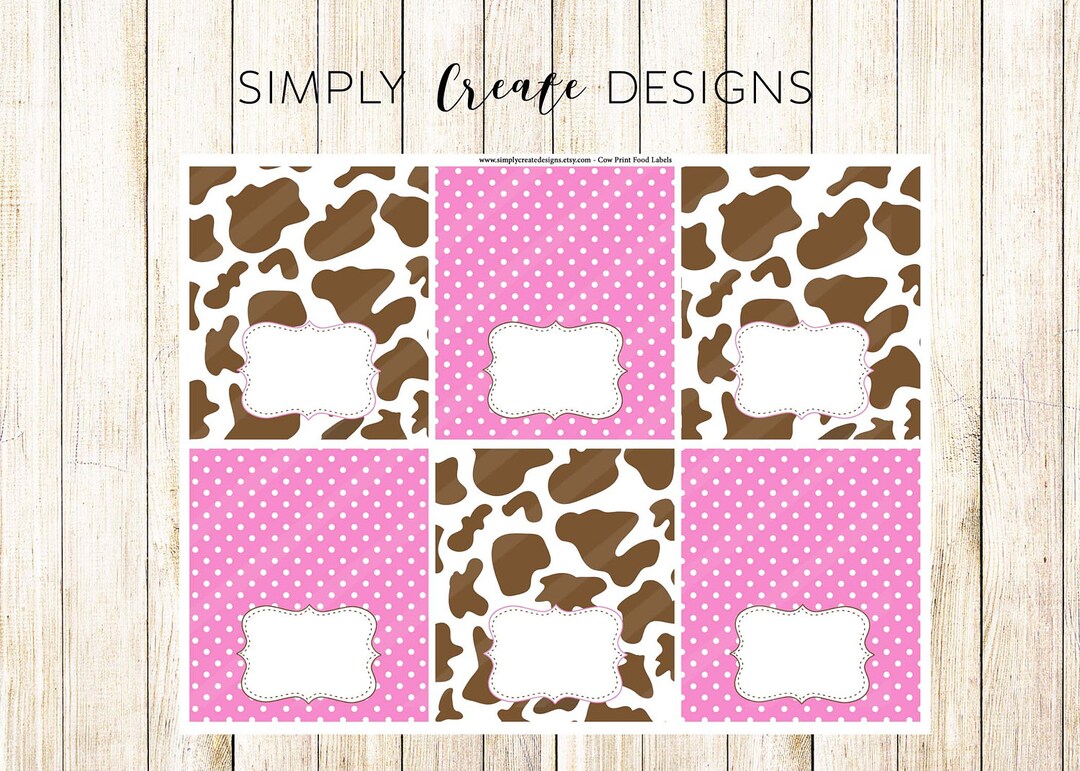 Cowgirl Food Labels BLANK Food Labels Western 8.5x11 Jpeg DIGITAL File ...
