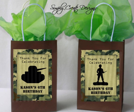 DIGITAL Army Party Favor Tag Camo DIGITAL FILE 4x6 Jpeg Printable File Personalized Il_570xn
