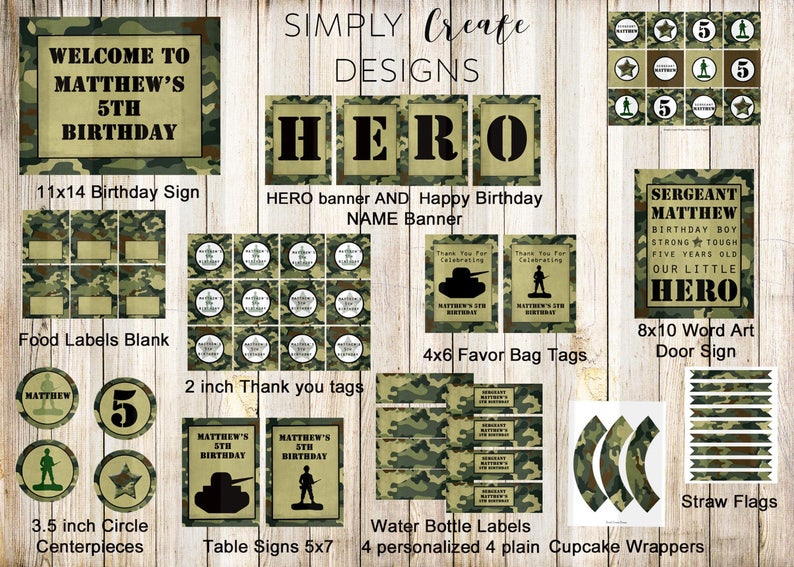 Army Party Package Printable Party - Etsy