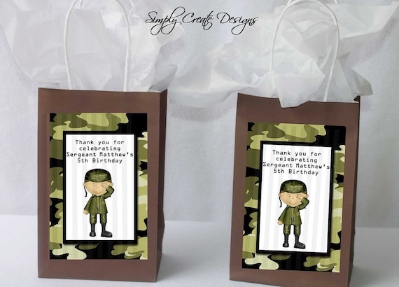 DIGITAL Army Favor Tag Camo DIGITAL FILE 4x6 Jpeg Printable File Personalized Il_570xn