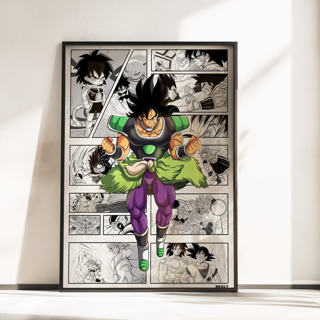 Broly Anime Poster DBZ Inspired Manga Wall Art Saiyan Warrior Comic ...