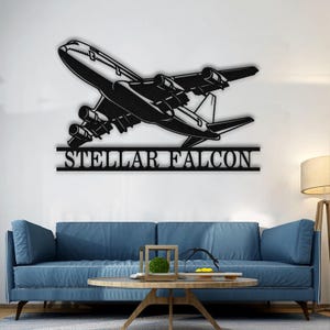 Custom Airplane Name Sign, Personalized Aviation Gift, Aircraft Name Sign, Hangar Sign, Pilot Name Sign, RC Plane Sign, Airforce Wall Art