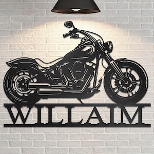 Motorcycle Metal Sign, Bike Lover Gift, Custom Motorcycle Metal Wall Art, Gift For Him, Garage Decor, Father&#39;s Day Gift, 8-24 Inch