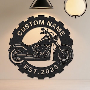 Motorcycle Metal Sign, Bike Lover Gift, Custom Motorcycle Metal Wall Art, Gift For Him, Garage Decor, Father&#39;s Day Gift, 8-24 Inch