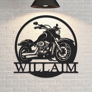 Motorcycle Metal Sign, Bike Lover Gift, Custom Motorcycle Metal Wall Art, Gift For Him, Garage Decor, Father&#39;s Day Gift, 8-24 Inch