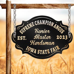 Personalised Agriculture Show Award – Custom Metal Stock Show Sign |  Farm Name & Year |  Decor for Ranch | 8–24 Inches  Gift for Farmers